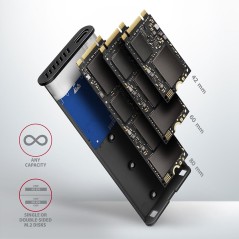 Axagon EEM2-SG2 SuperSpeed+ USB-C M.2 NVMe & SATA SSD Box - High-Performance Storage Solution for Your Needs!